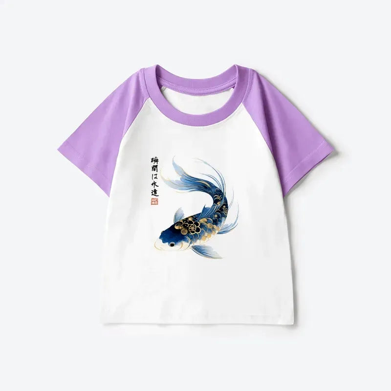 Elegant Japanese Koi Kids Tee for Daily Wear