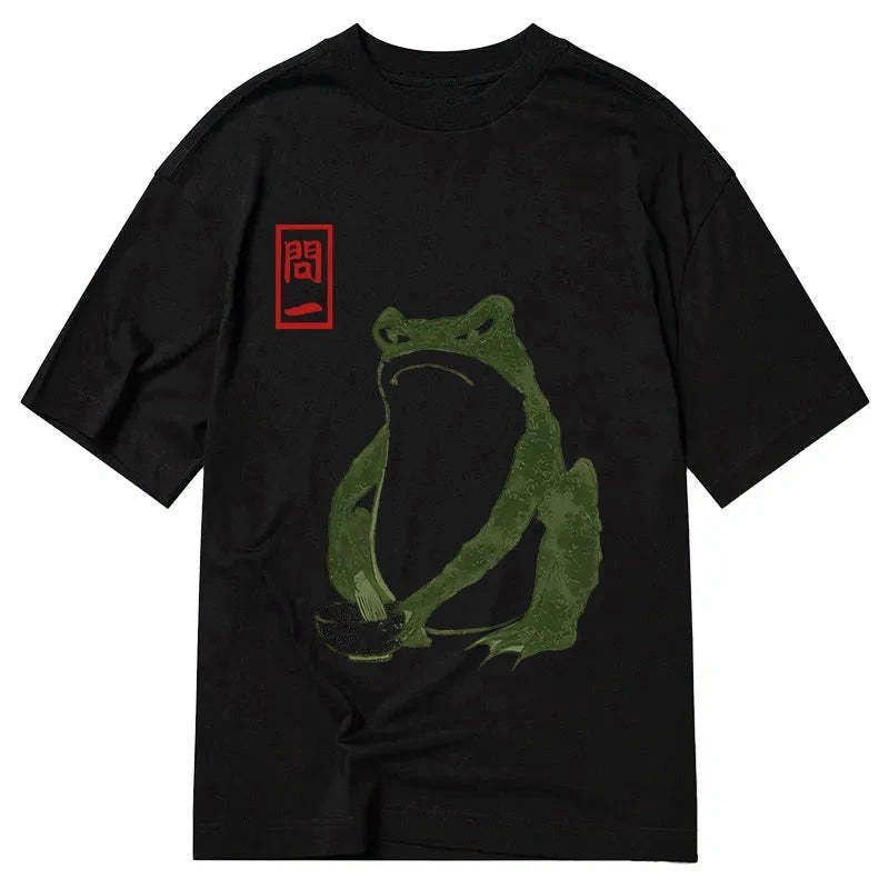 japanese woodblock print frog t-shirt