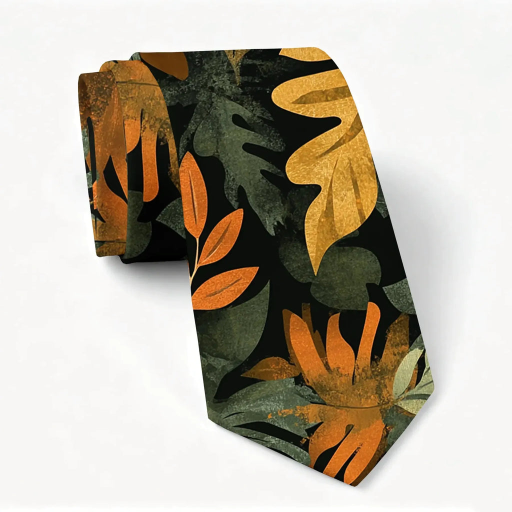 Vintage Tropical Leaf Necktie on Sale