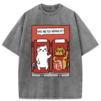 Kyoto-Lion Who Are You Waving At Washed T-Shirt