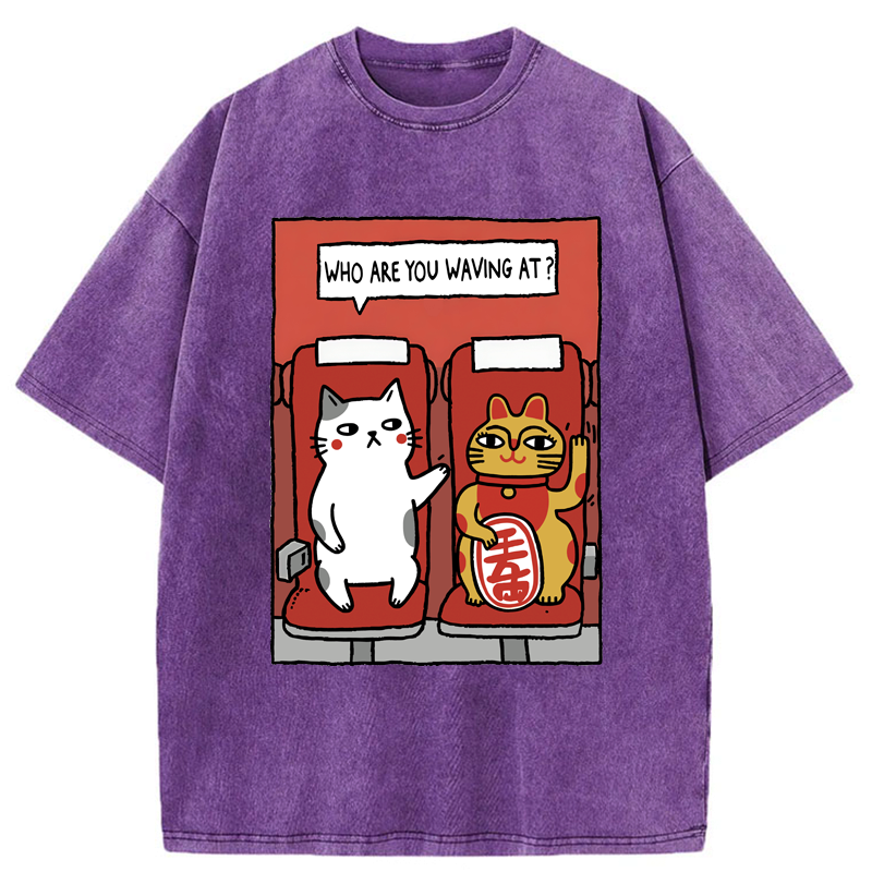 Kyoto-Lion Who Are You Waving At Washed T-Shirt
