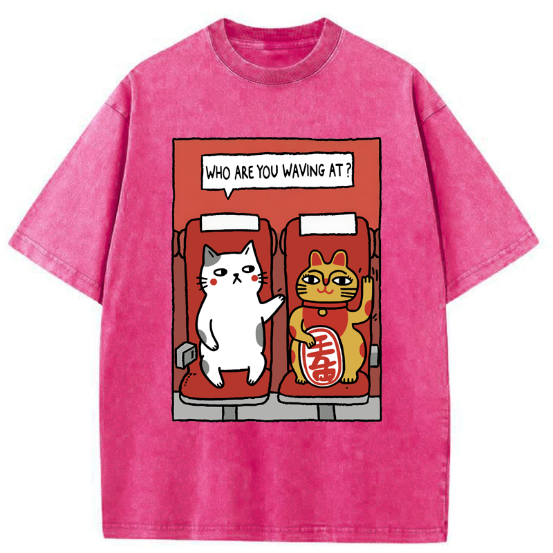 Kyoto-Lion Who Are You Waving At Washed T-Shirt