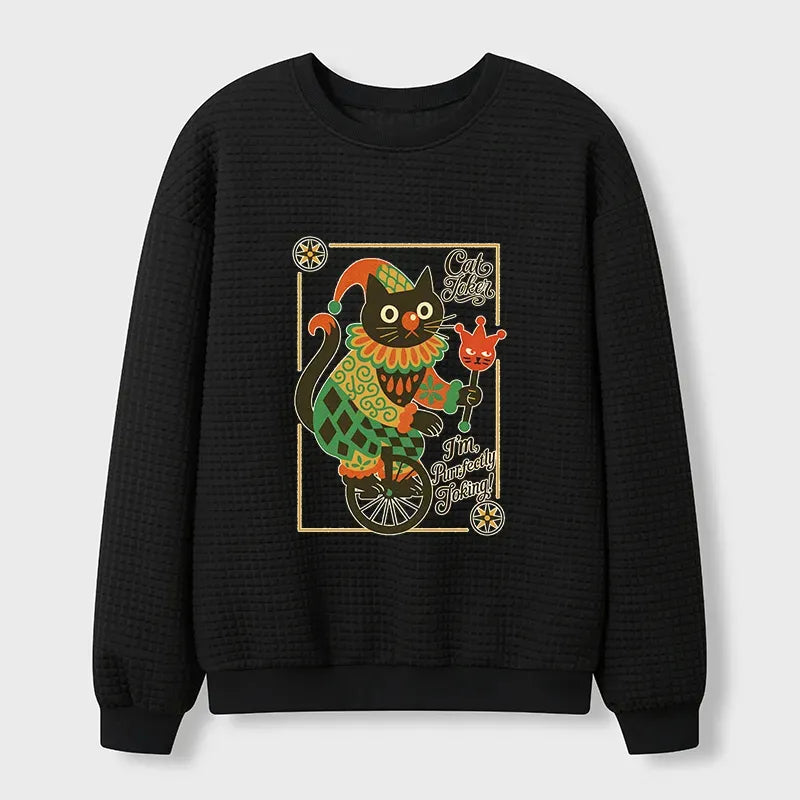 Retro Japanese Cat Sweatshirt for Daily Wear
