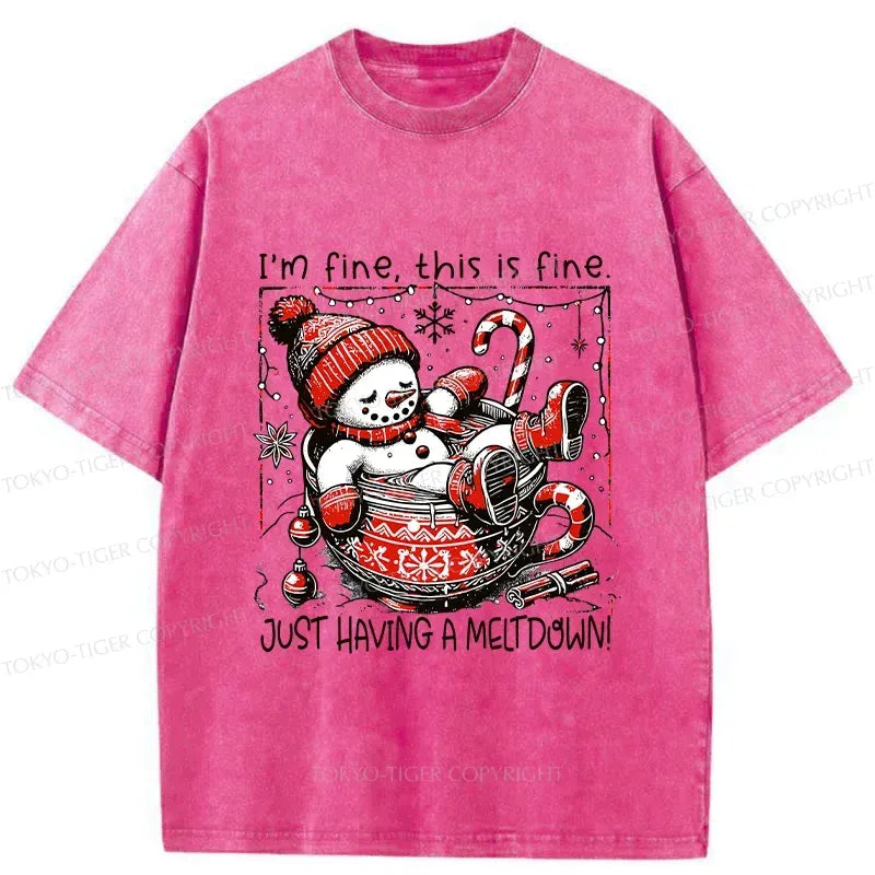 Kyoto-Lion Christmas Disaster Washed T-Shirt