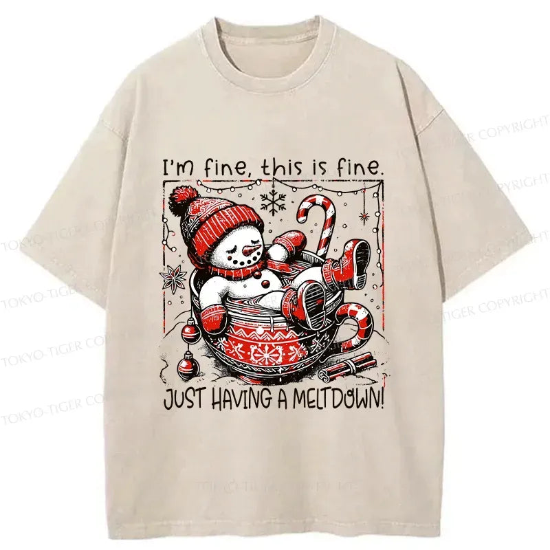 Kyoto-Lion Christmas Disaster Washed T-Shirt