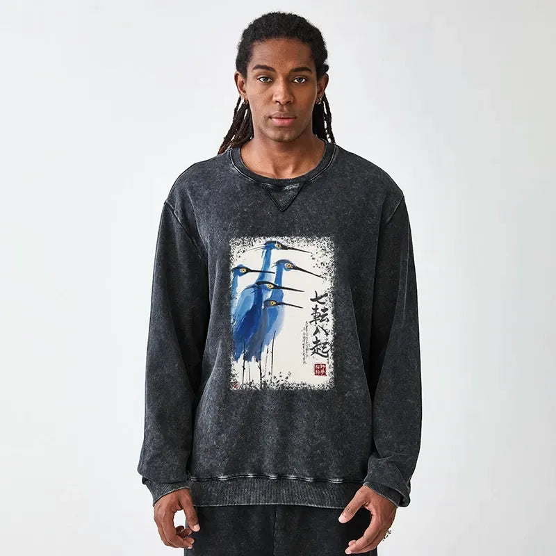 Japanese Vintage Sweatshirt for Everyday Wear