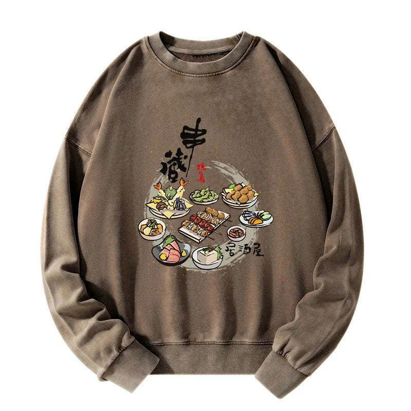 Japanese Washed Sweatshirt for Daily Wear