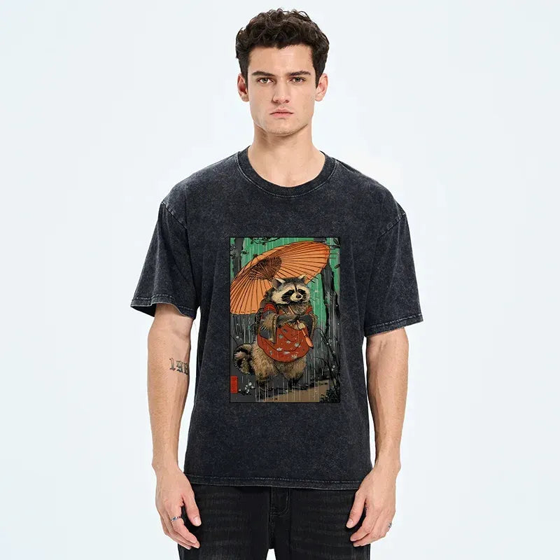 Unisex Japanese Raccoon T-Shirt Best Seller