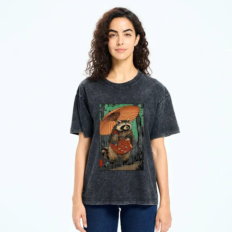 Unisex Japanese Raccoon T-Shirt Best Seller