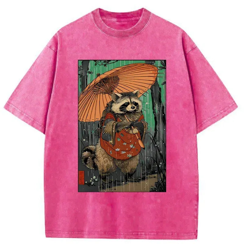Unisex Japanese Raccoon T-Shirt Best Seller