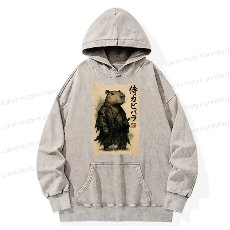 Kyoto-Lion Capybara Samurai Washed Hoodie
