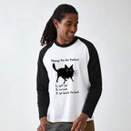 Kyoto-Lion Lazy Cat Survive Day Funny Meme Raglan Long Sleeve T-shirt