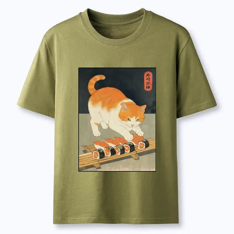Unisex Cat Sushi T-Shirt Free Shipping