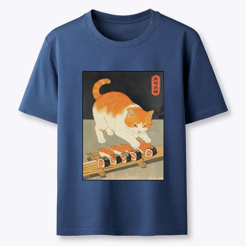 Japanese Cat Steal Sushi T-Shirt