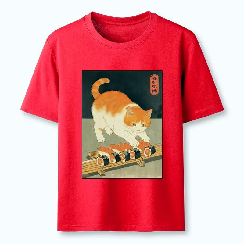 Kyoto Lion Cat Sushi Tee Gift Idea