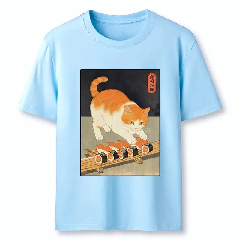 Kyoto Lion Cat Sushi Tee Gift Idea