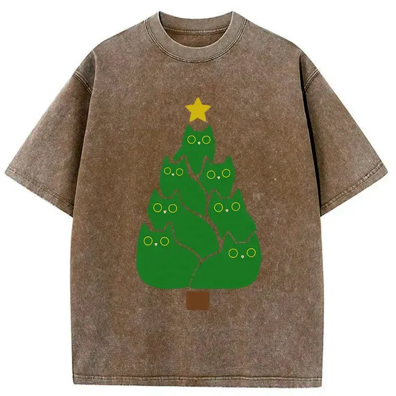 Japanese washed t-shirt for cat lovers