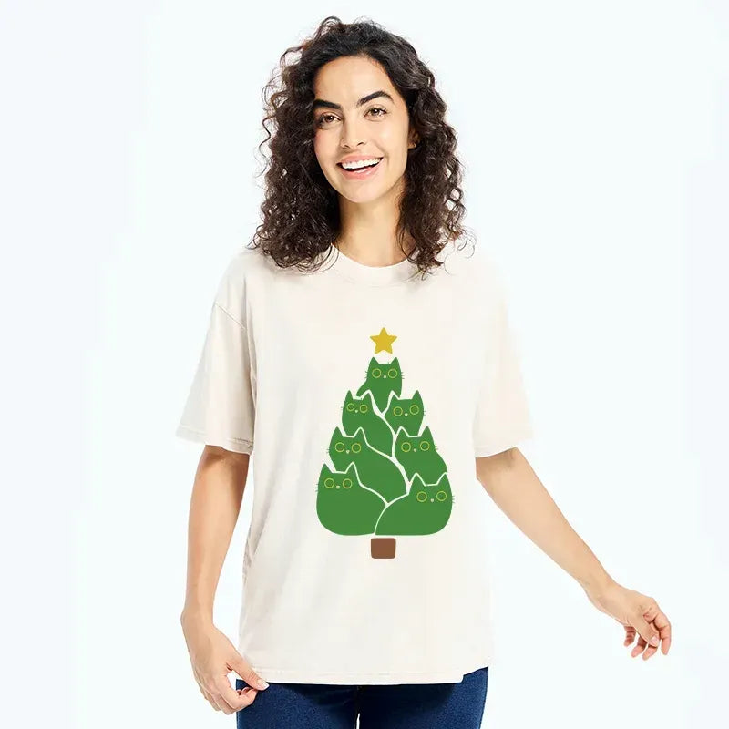 Japanese washed t-shirt for cat lovers
