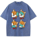 japanese washed cotton t-shirt free shipping