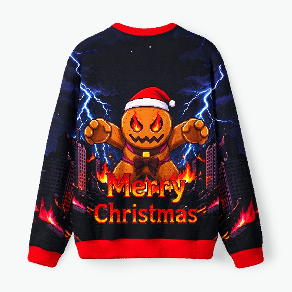 Kyoto-Lion Christmas Final Boss Fuzzy Christmas Ugly Sweatshirt