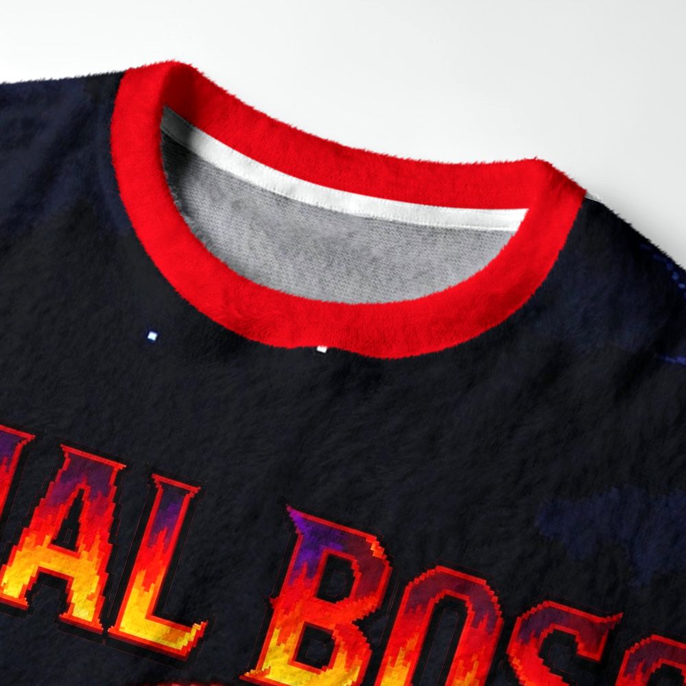 Kyoto-Lion Christmas Final Boss Fuzzy Christmas Ugly Sweatshirt