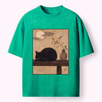 Wabi Sabi Black Cat T-Shirt for Daily Wear