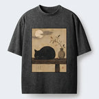 Wabi Sabi Black Cat T-Shirt for Daily Wear