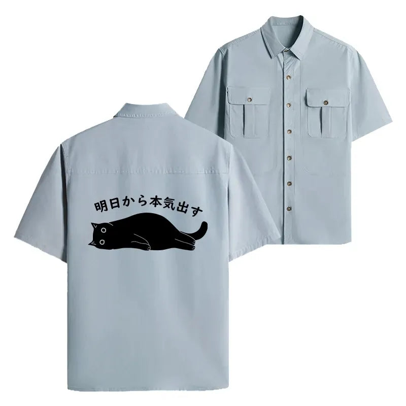 Japanese Vintage Work Shirt for Daily Wear