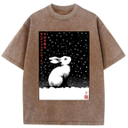 Kyoto-Lion A Snowy Day to Daydream Washed T-Shirt