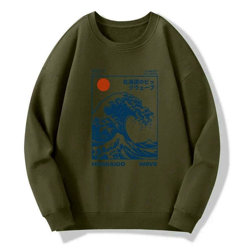 hokkaido wave sweatshirt gift for him