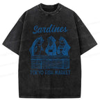Kyoto-Lion Sardine Merchant Washed T-Shirt