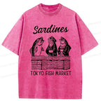 Kyoto-Lion Sardine Merchant Washed T-Shirt