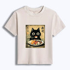 Kyoto-Lion Vintage Japanese Sushi Cat Women's Washed T-shirt
