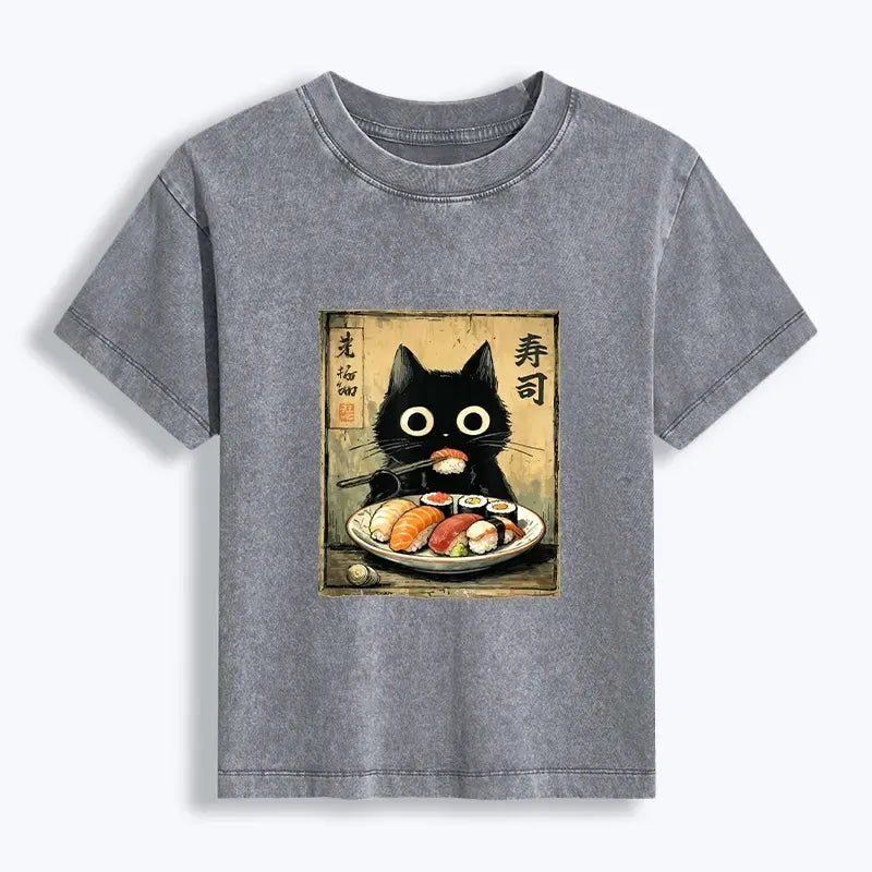 Trendy Sushi Cat Tee for Summer
