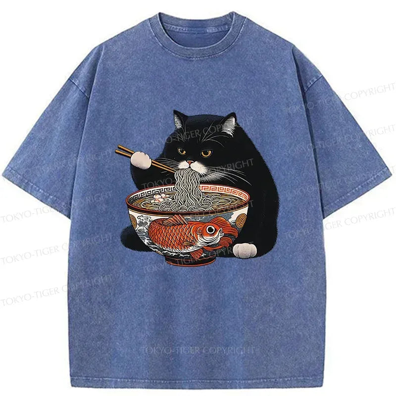 Cute Cat Eating Ramen Shirt for Anime Convention