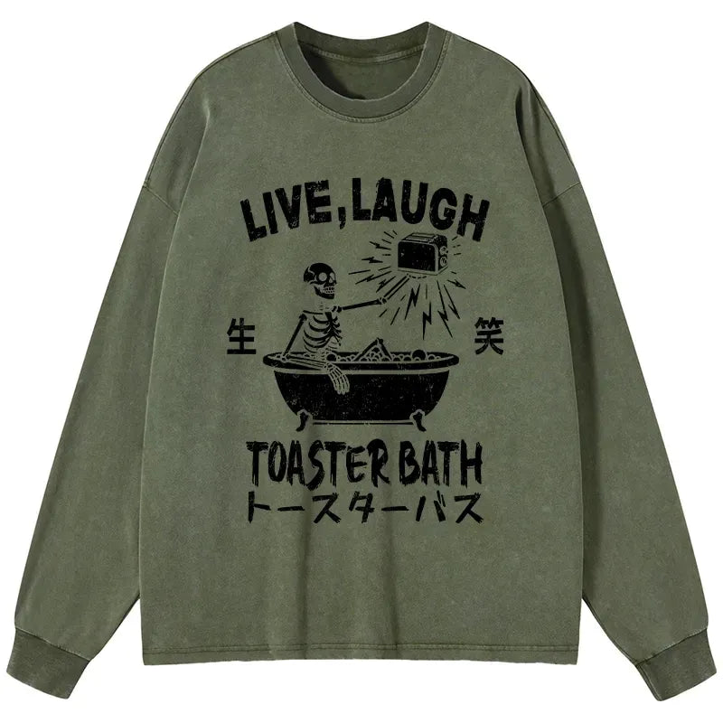 Japanese vintage washed skeleton long sleeve tee