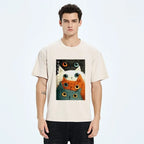 japanese washed cat t-shirt