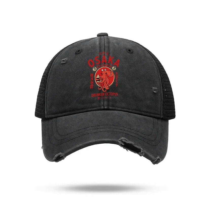 Kyoto-Lion Drunken Octopus Japan Trucker Cap