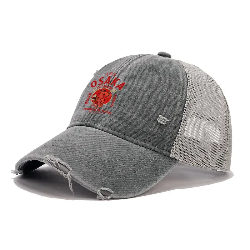 japanese washed trucker cap for men