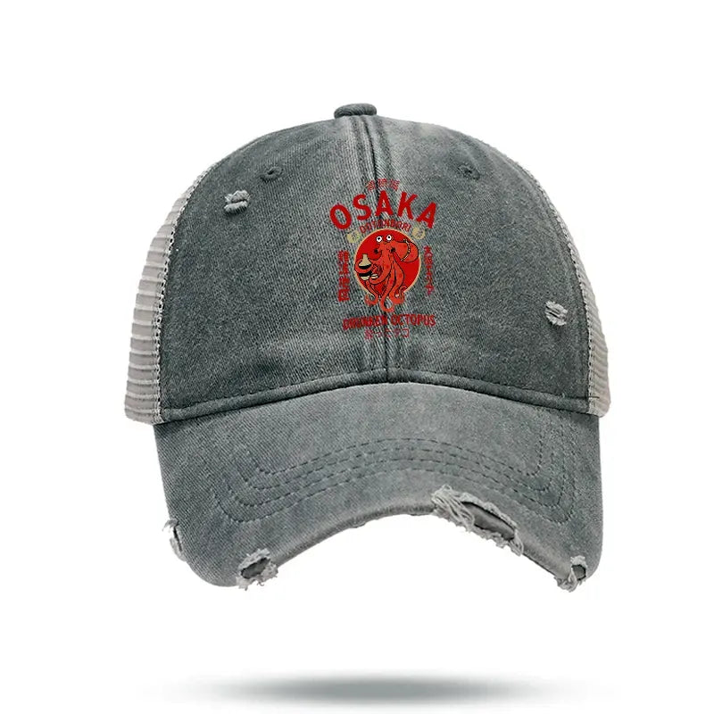 japanese washed trucker cap for men