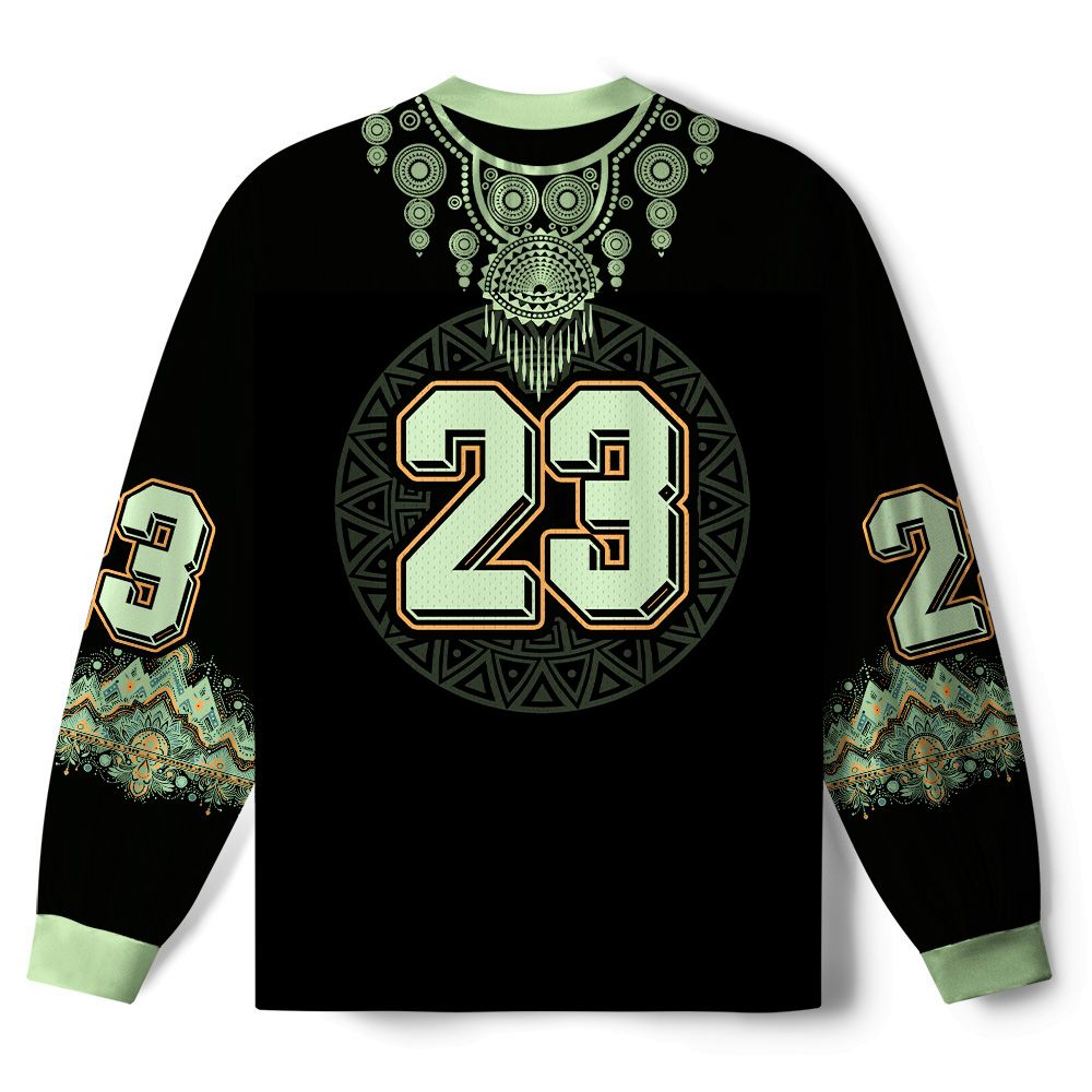 Kyoto-Lion Tribal Auspicious Cat Paneled Long Sleeve Jersey