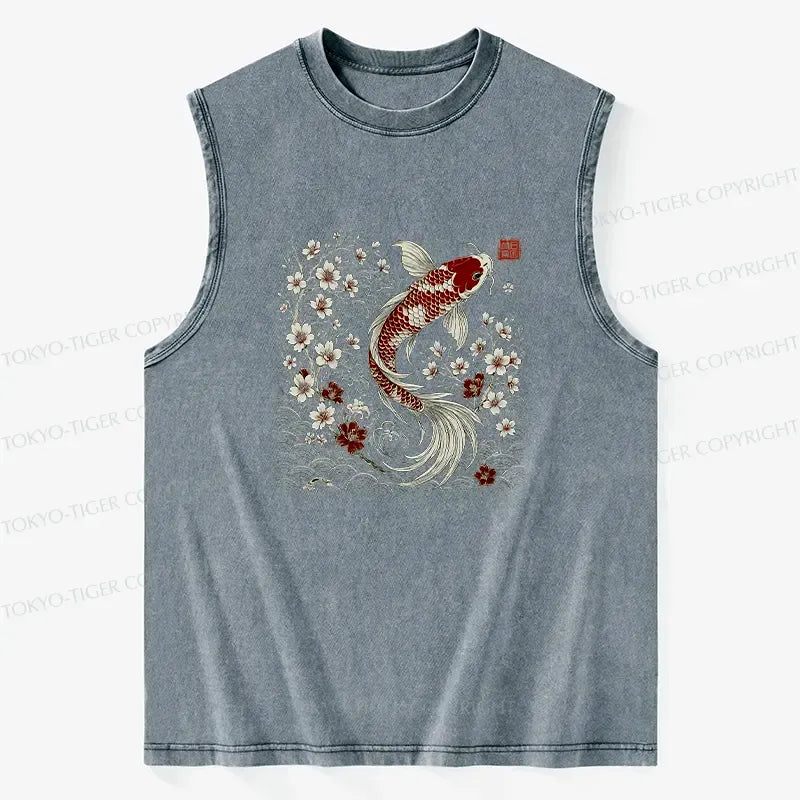 Japanese Vintage Sakura Koi Tank Top