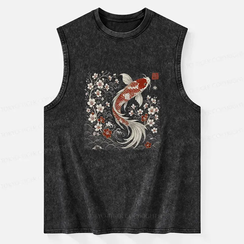 Japanese Vintage Sakura Koi Tank Top