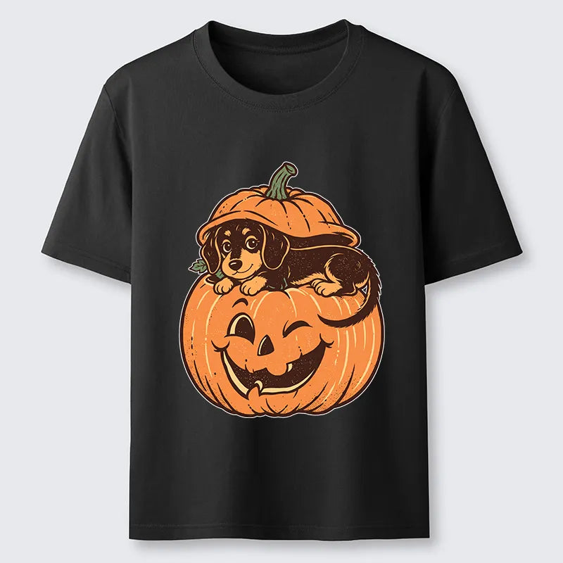 Kyoto-Lion Retro Pumpkin Dog Classic T-Shirt