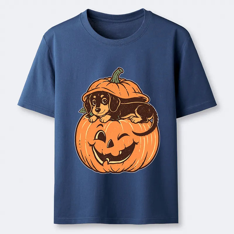 Kyoto-Lion Retro Pumpkin Dog Classic T-Shirt