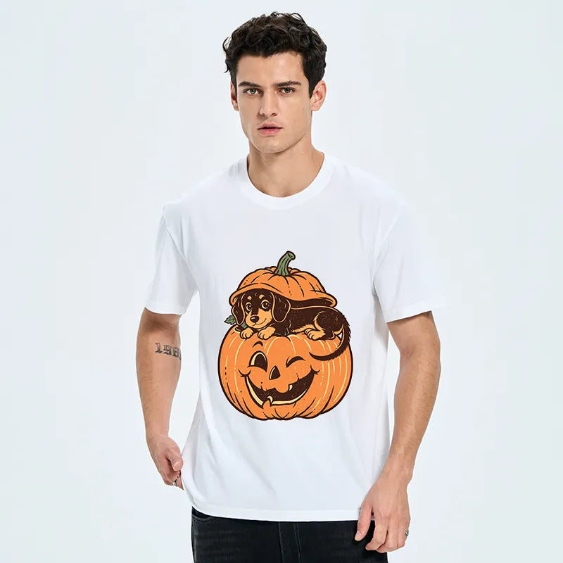 Kyoto-Lion Retro Pumpkin Dog Classic T-Shirt