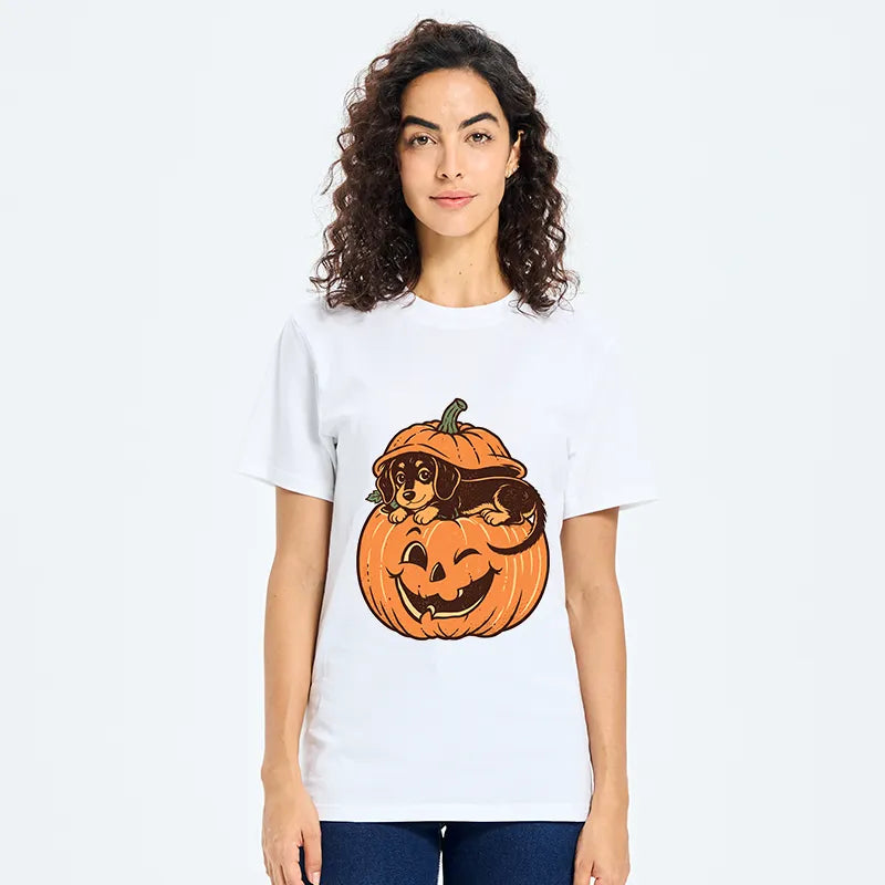 Kyoto-Lion Retro Pumpkin Dog Classic T-Shirt