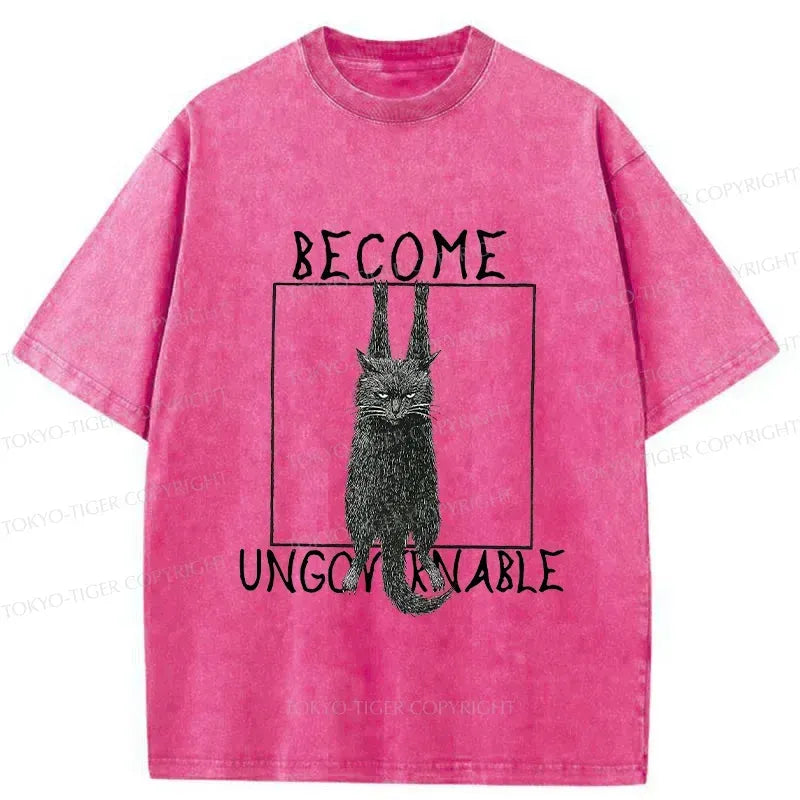 Kyoto-Lion Uncontrolled Black Cat Washed T-Shirt