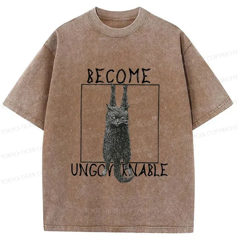 Kyoto-Lion Uncontrolled Black Cat Washed T-Shirt