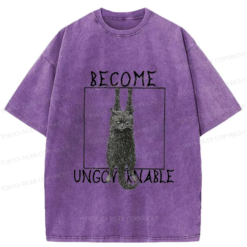 Kyoto-Lion Uncontrolled Black Cat Washed T-Shirt